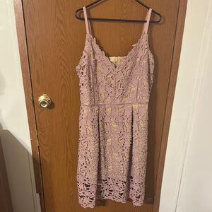 Elegant Lace Pink Dress